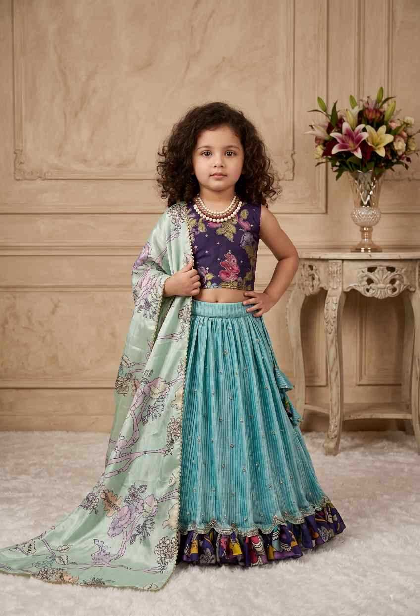 YNF Wholesale Chinon Silk Kids Lehenga  | Surat Manufacturer