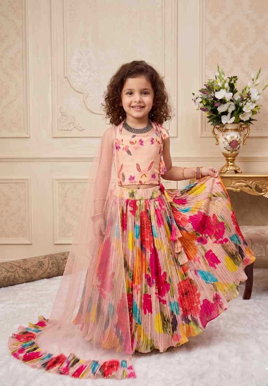 YNF Wholesale Chinon Silk Kids Lehenga  | Surat Manufacturer