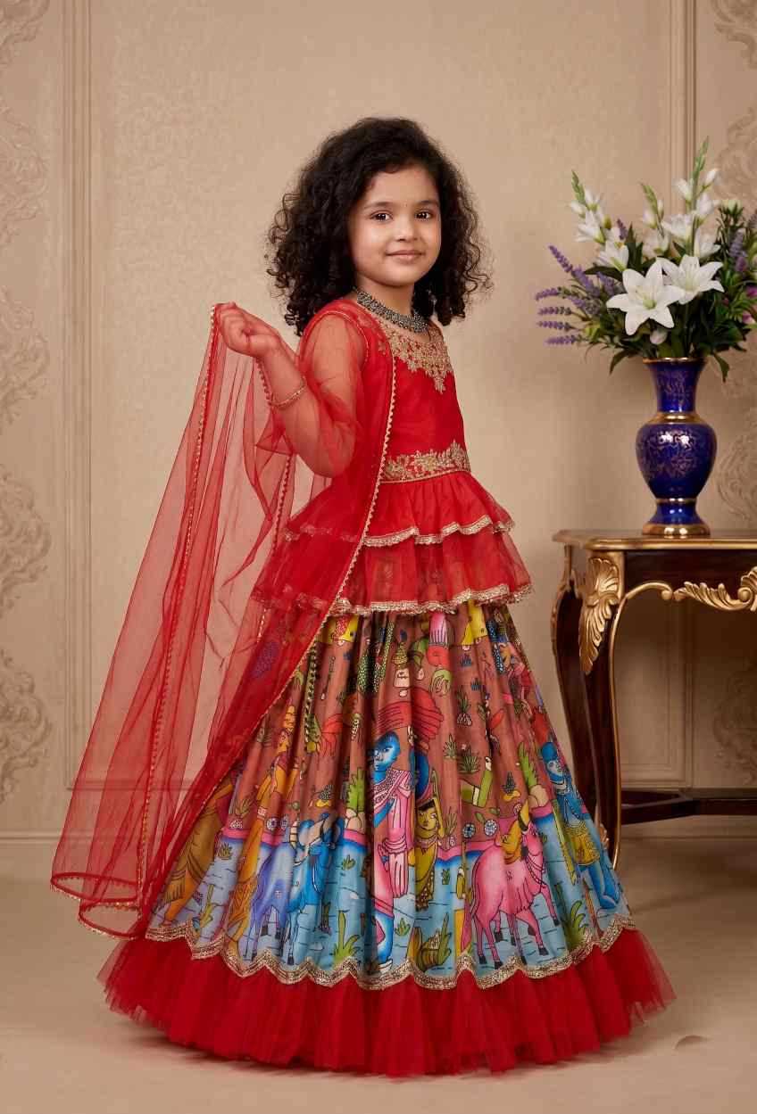YNF Wholesale Chinon Silk Kids Lehenga  | Surat Manufacturer