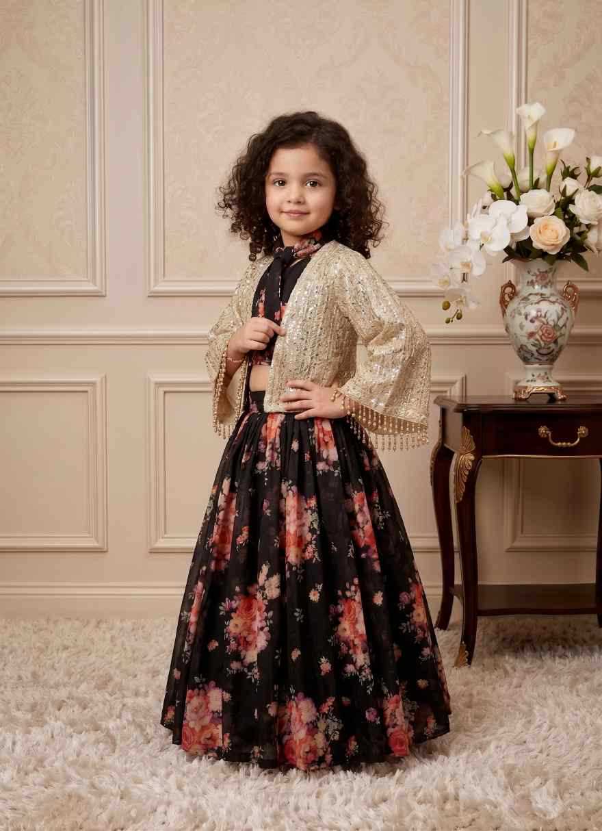 YNF Wholesale Chinon Silk Kids Lehenga  | Surat Manufacturer