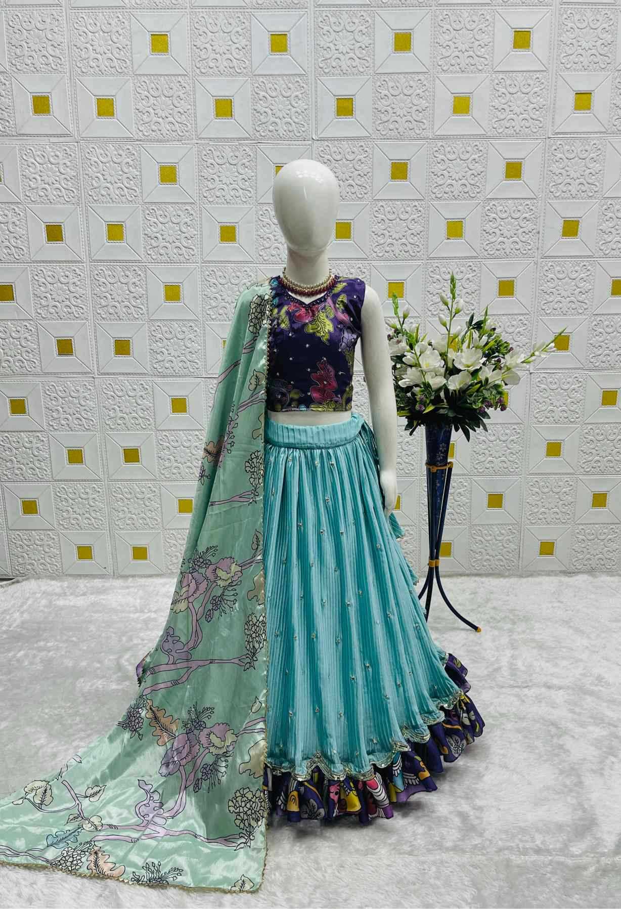YNF Wholesale Chinon Silk Kids Lehenga  | Surat Manufacturer
