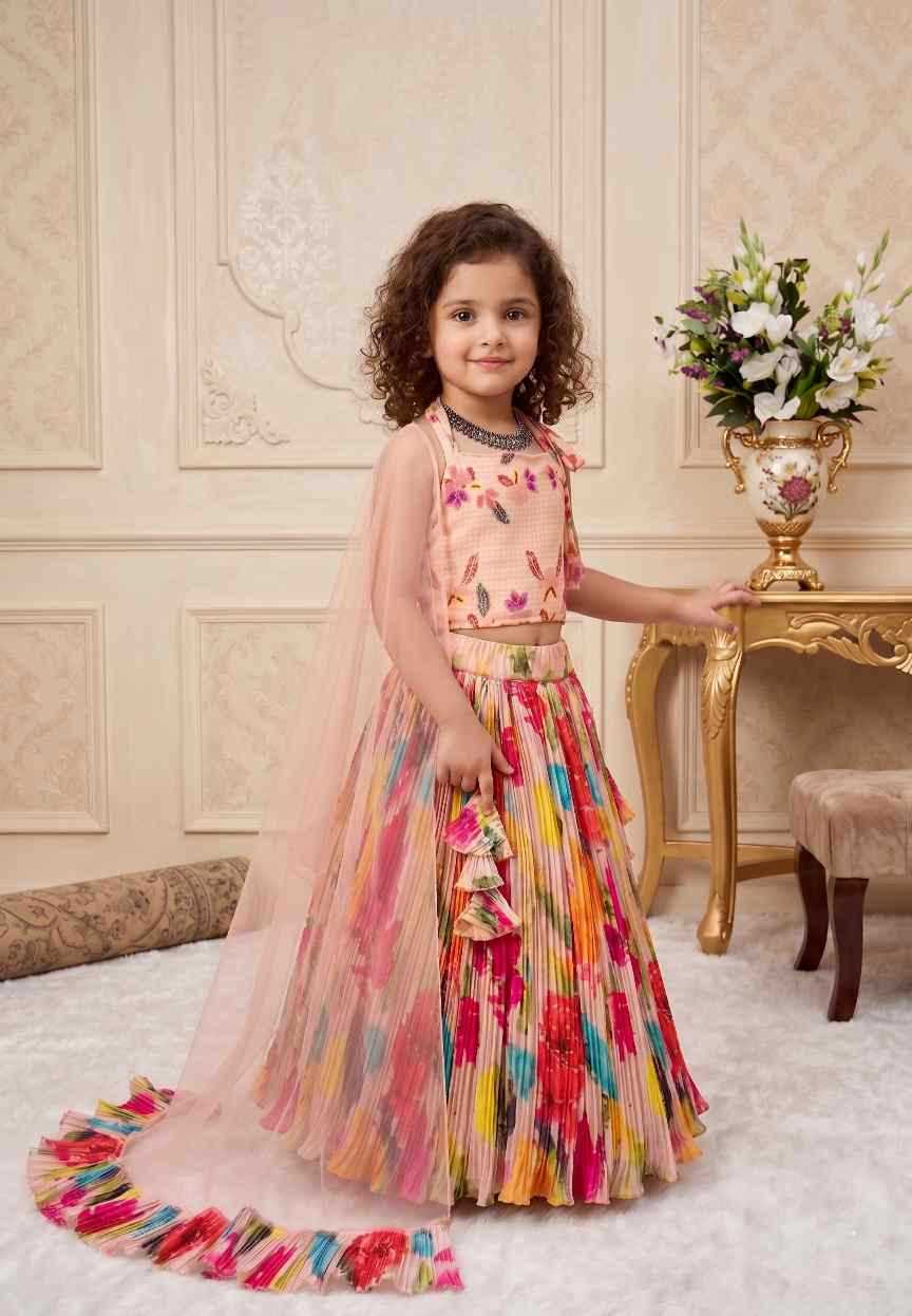 YNF Wholesale Chinon Silk Kids Lehenga  | Surat Manufacturer