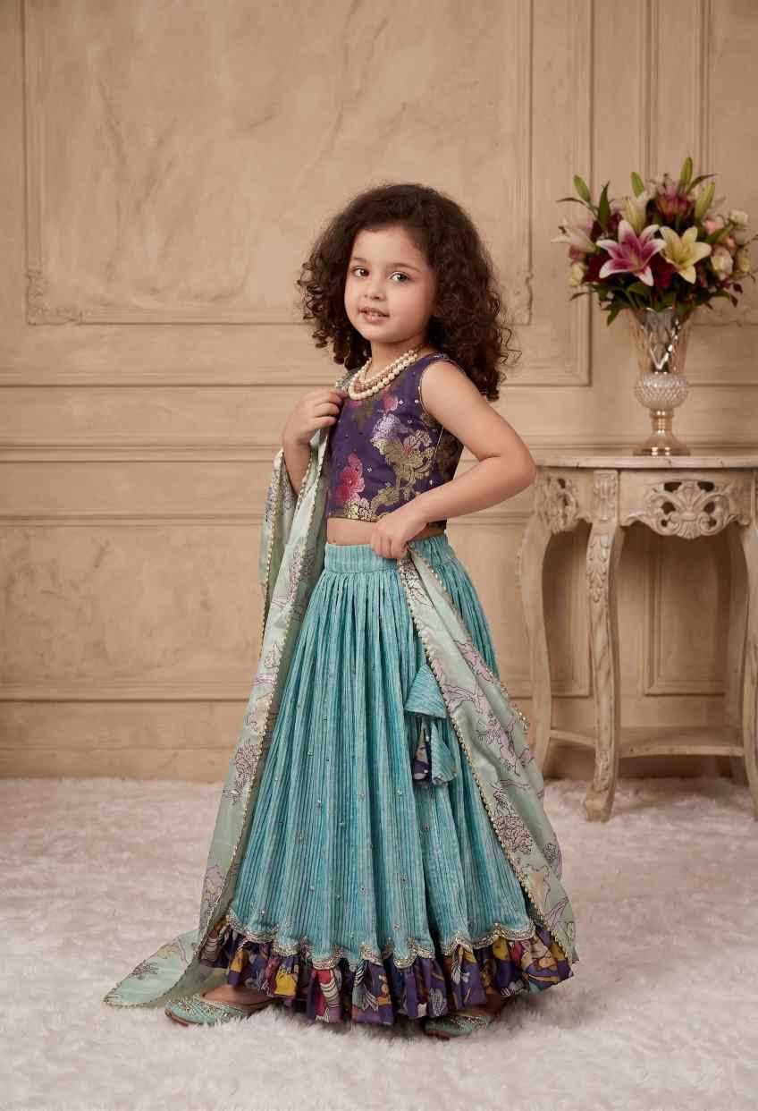 YNF Wholesale Chinon Silk Kids Lehenga  | Surat Manufacturer