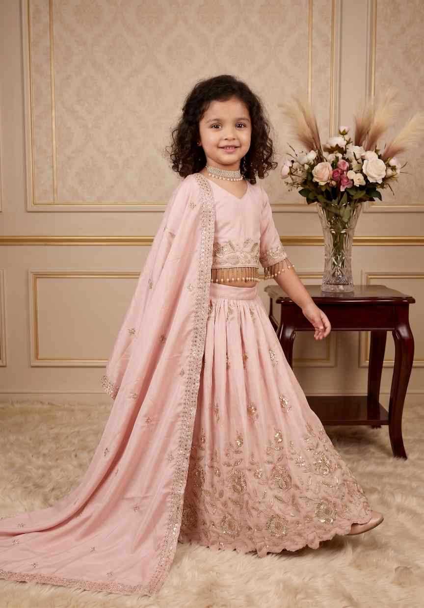 YNF Wholesale Chinon Silk Kids Lehenga  | Surat Manufacturer