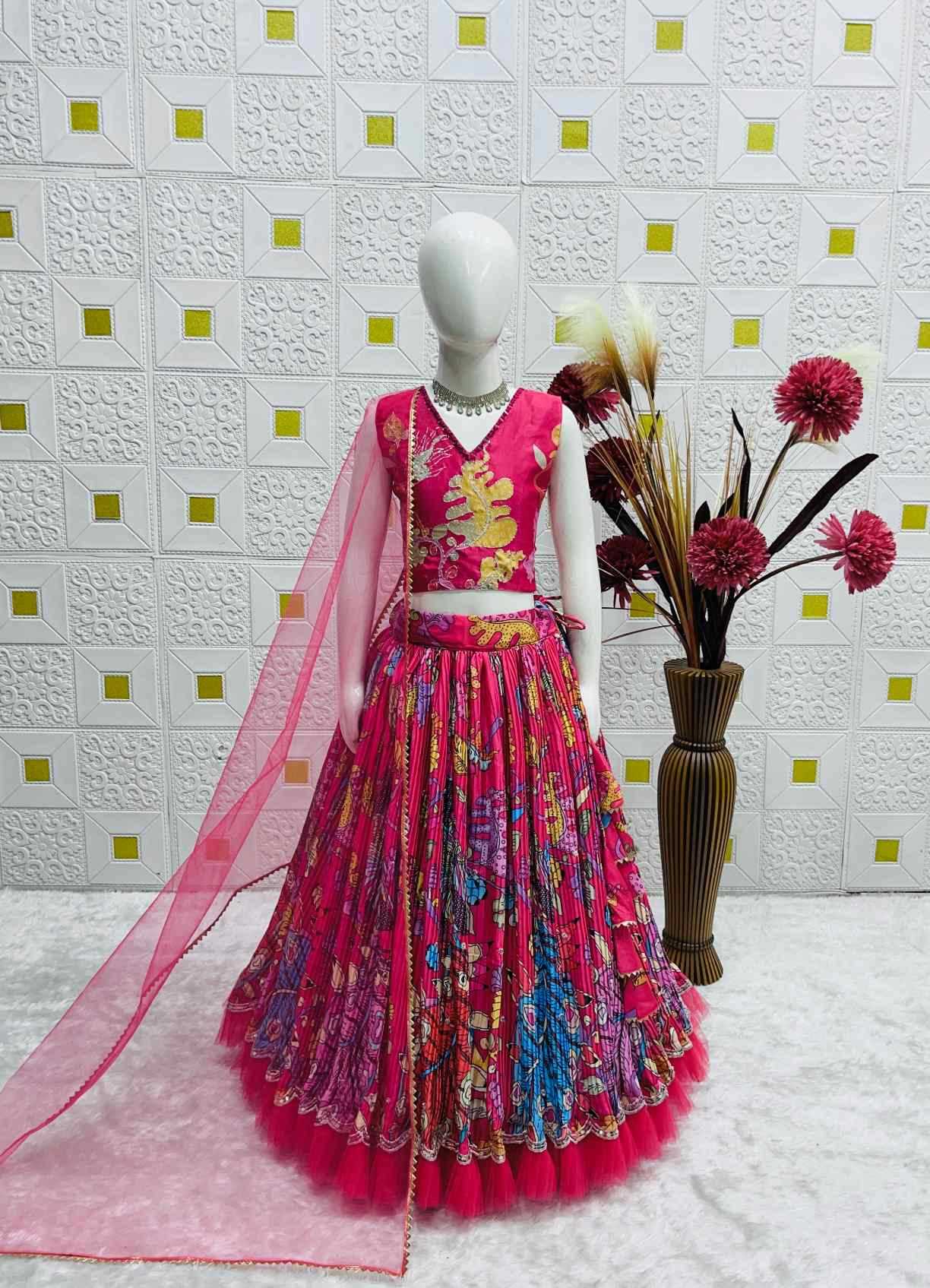 YNF Wholesale Chinon Silk Kids Lehenga  | Surat Manufacturer