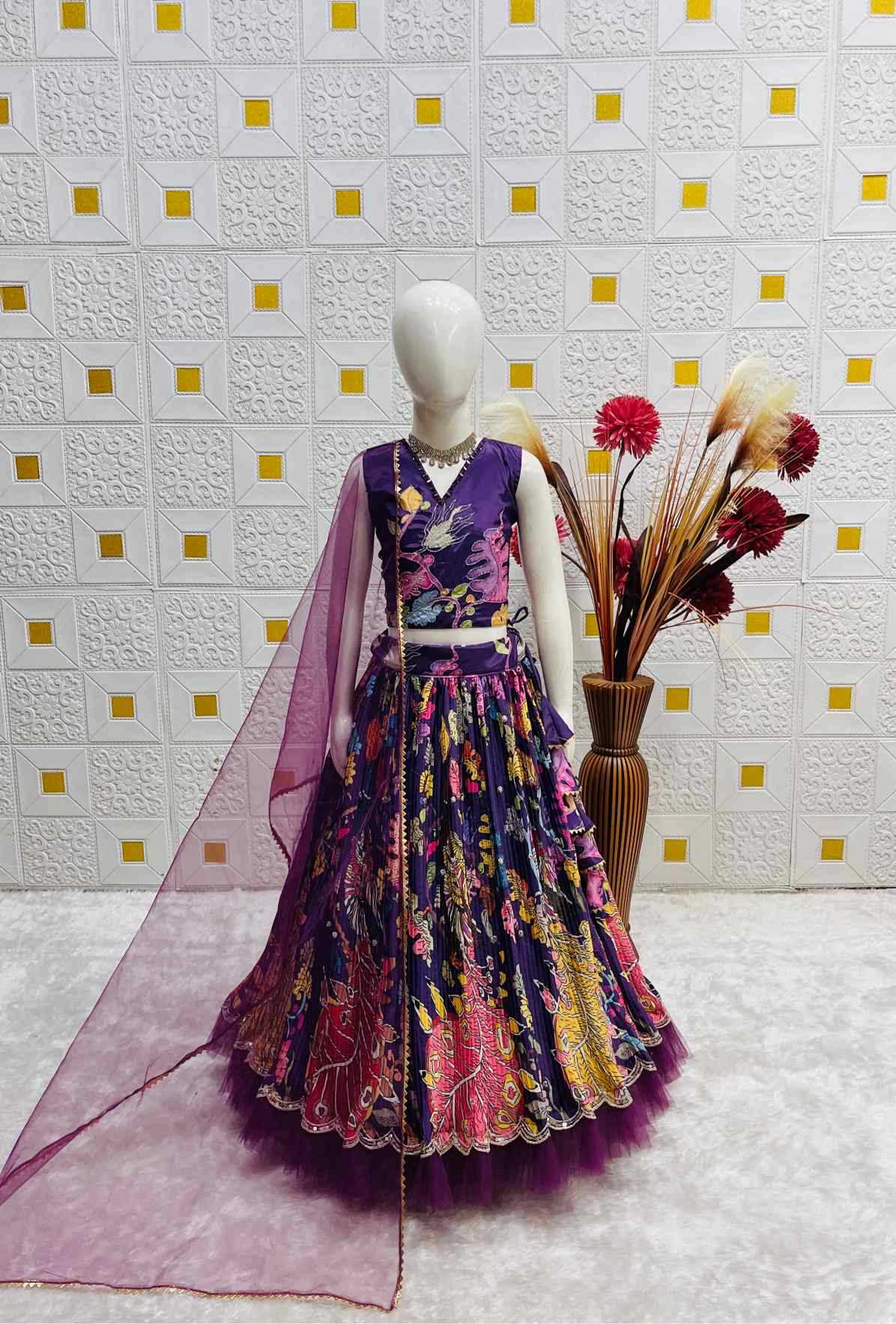 YNF Wholesale Chinon Silk Kids Lehenga  | Surat Manufacturer