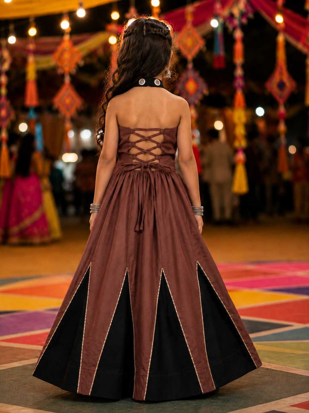 YNF Wholesale Premium Roman Silk Kids Lehenga  | Surat Manufacturer