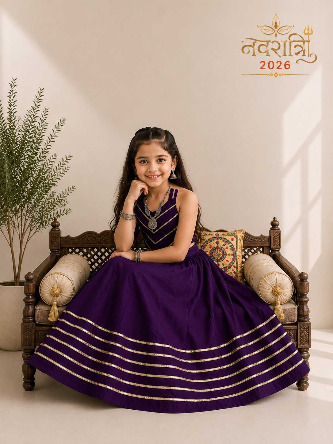 YNF Wholesale Premium Roman Silk Kids Lehenga  | Surat Manufacturer