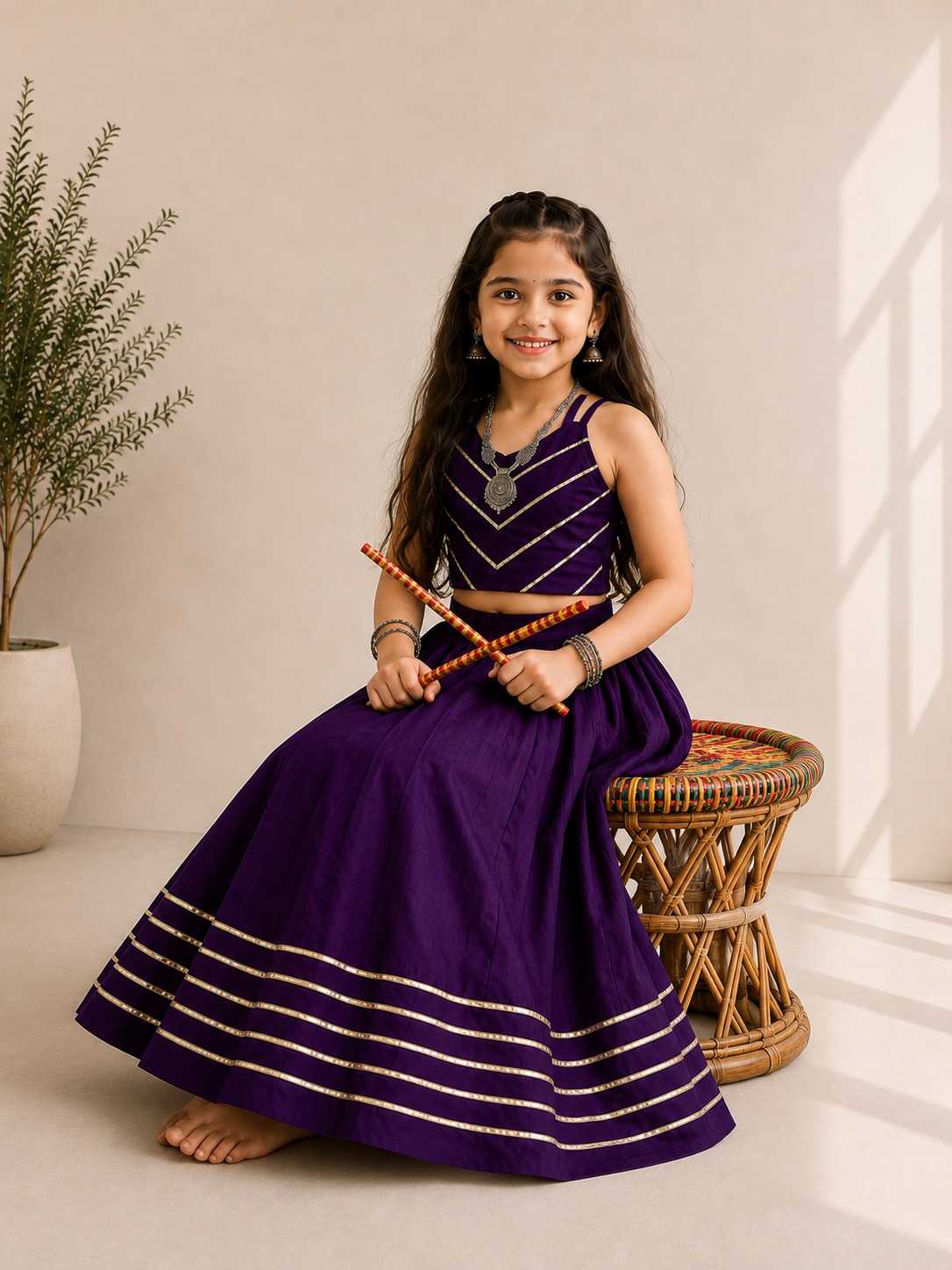 YNF Wholesale Premium Roman Silk Kids Lehenga  | Surat Manufacturer