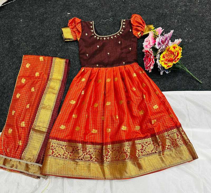 YNF Wholesale Crepe Silk Kids Frocks RIN235 Kavya | Surat Manufacturer