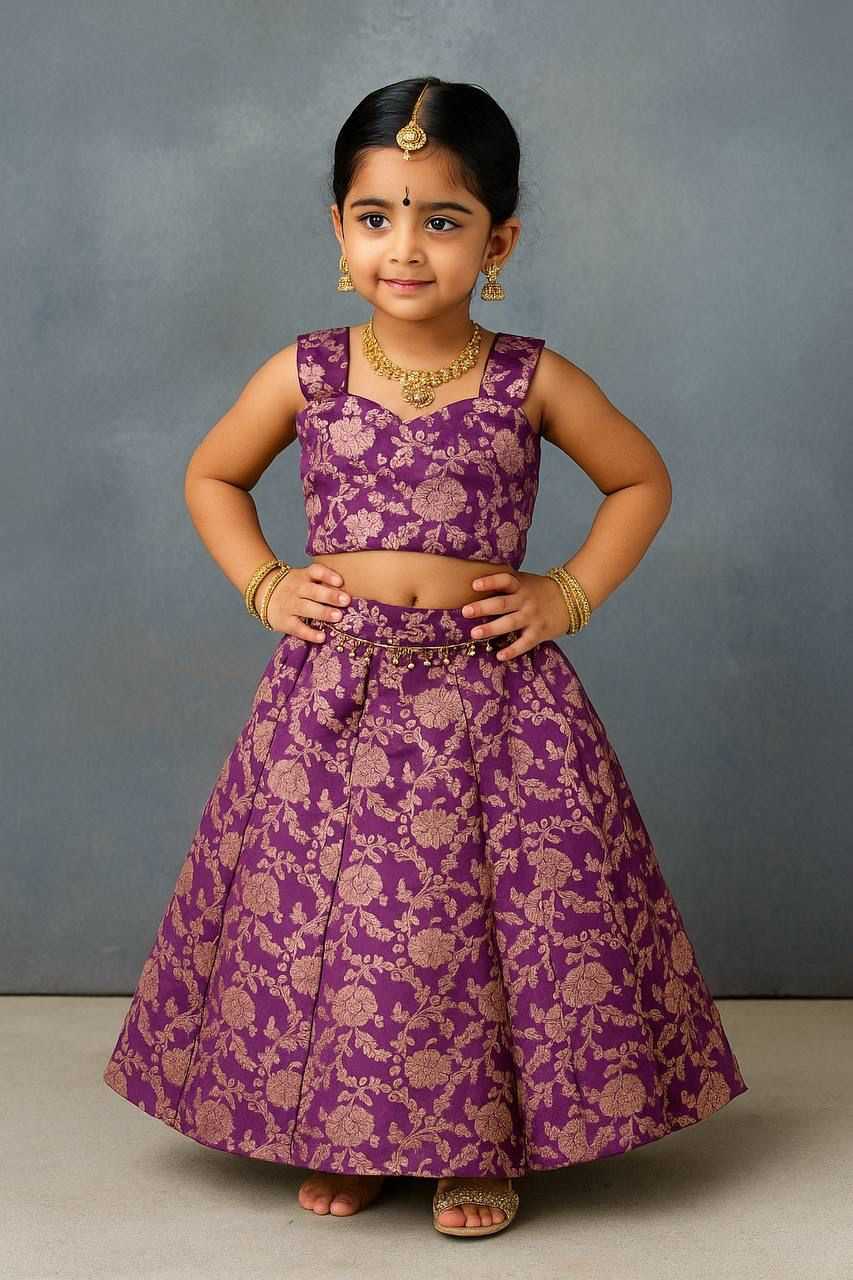 YNF Wholesale Banarasi Soft Silk Kids Lehenga RIN235 Mahika | Surat Manufacturer