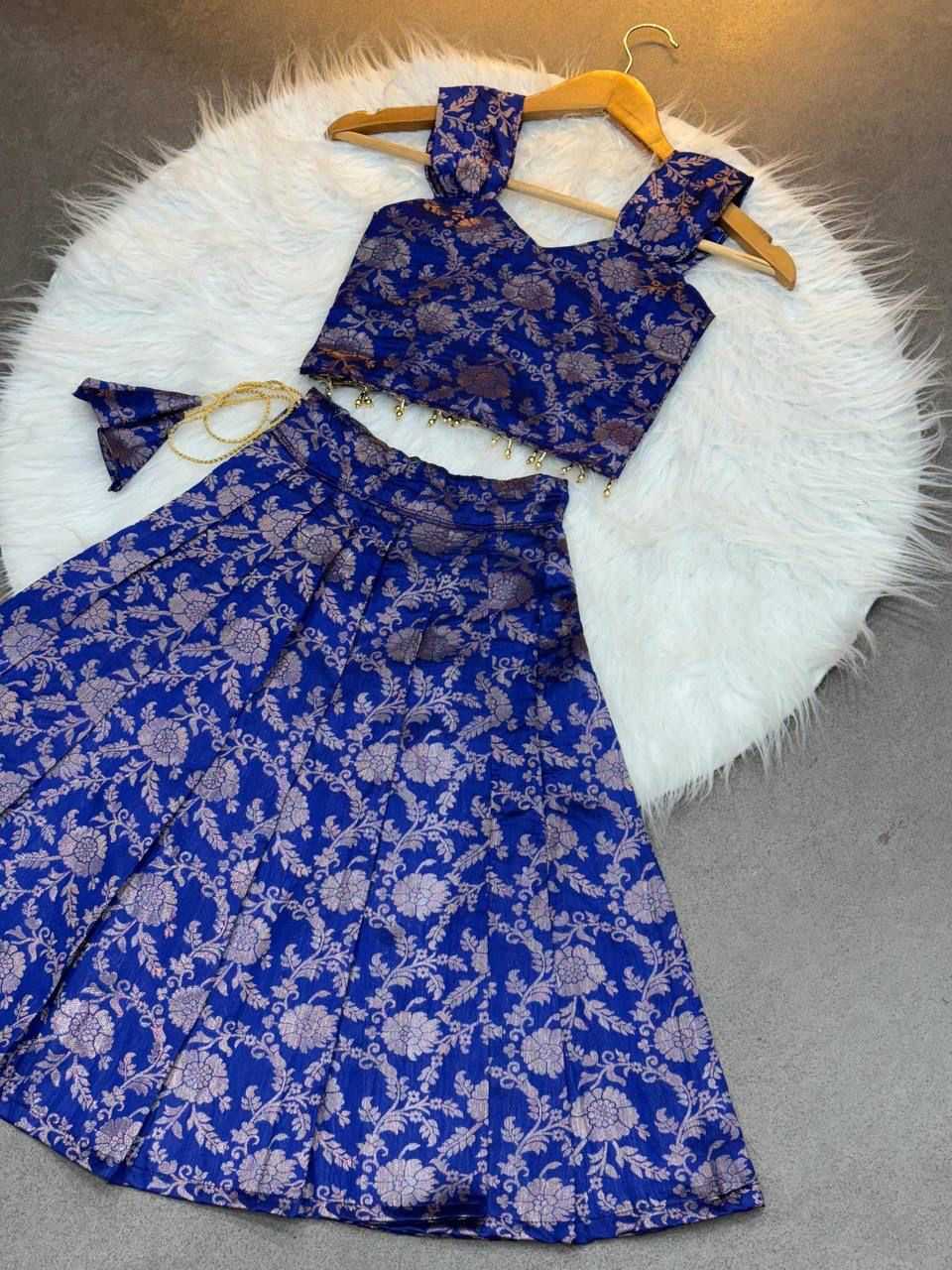 YNF Wholesale Banarasi Soft Silk Kids Lehenga RIN235 Mahika | Surat Manufacturer