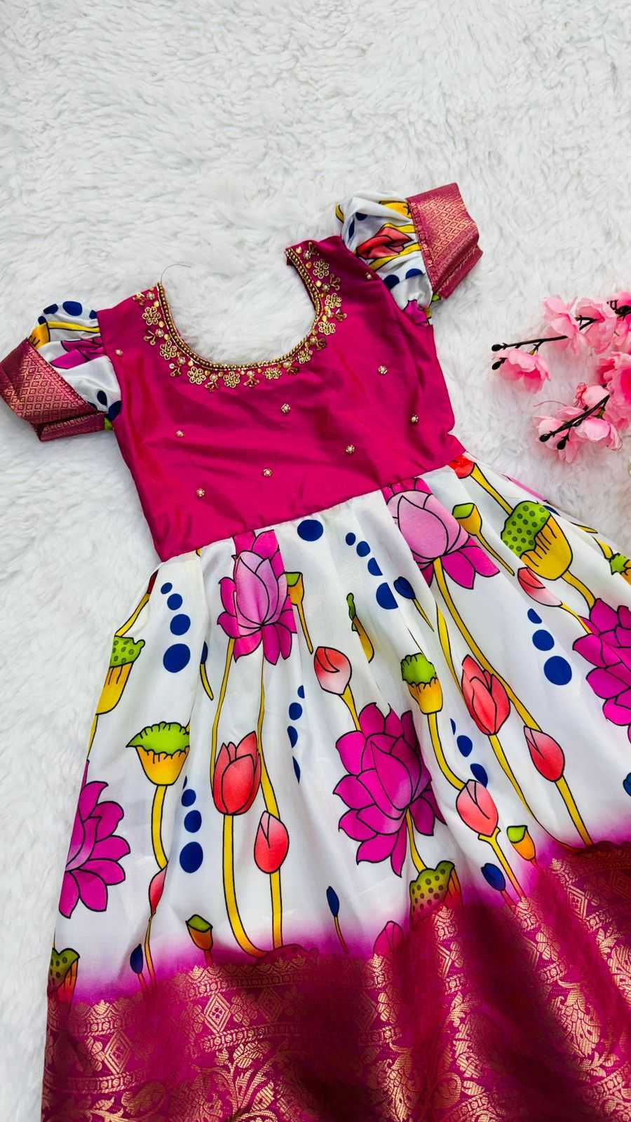 YNF Wholesale Silk Kids Gown  | Surat Manufacturer