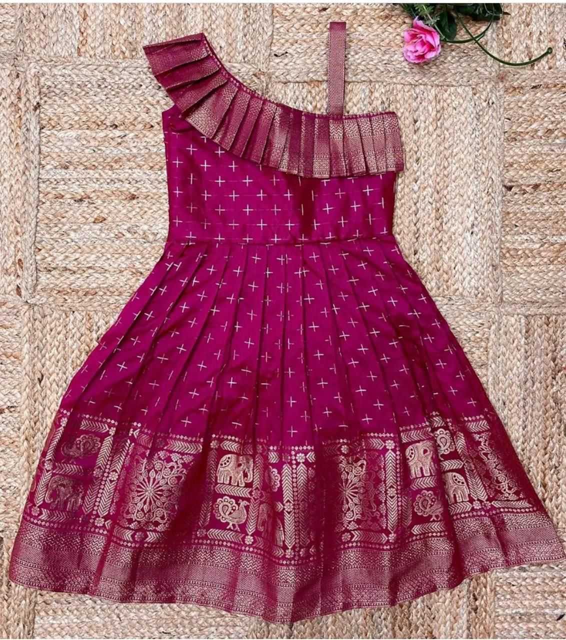 YNF Wholesale Jacquard Kids Gown  | Surat Manufacturer