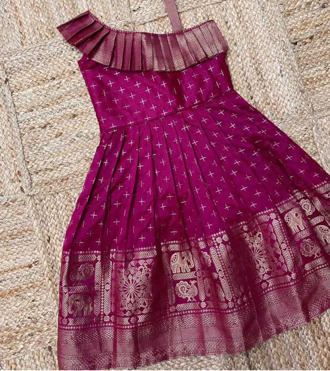 YNF Wholesale Jacquard Kids Gown  | Surat Manufacturer