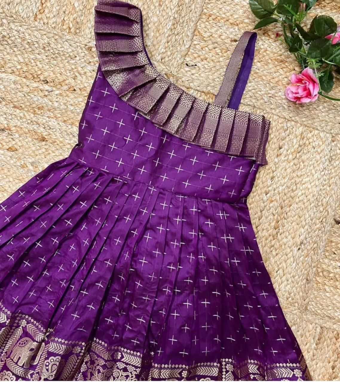 YNF Wholesale Jacquard Kids Gown  | Surat Manufacturer
