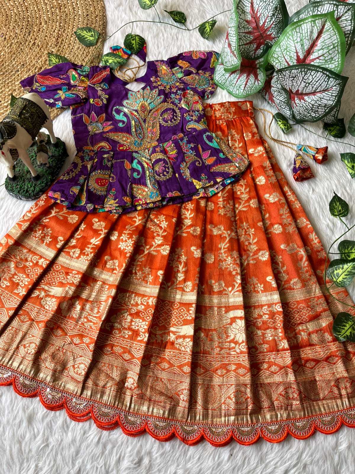 YNF Wholesale Tussar Silk Kids Designer Frock  | Surat Manufacturer