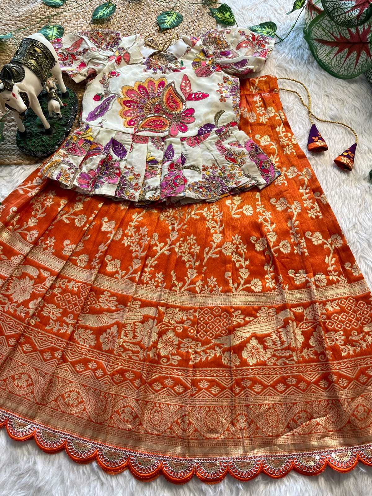 YNF Wholesale Tussar Silk Kids Designer Frock  | Surat Manufacturer