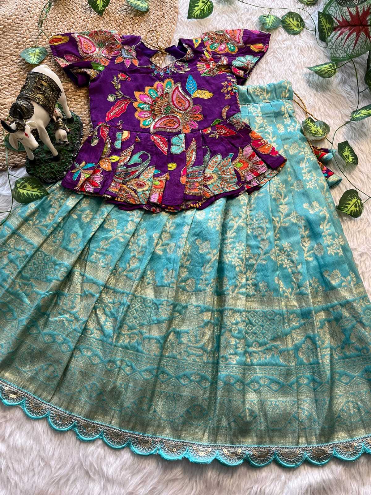 YNF Wholesale Tussar Silk Kids Designer Frock  | Surat Manufacturer