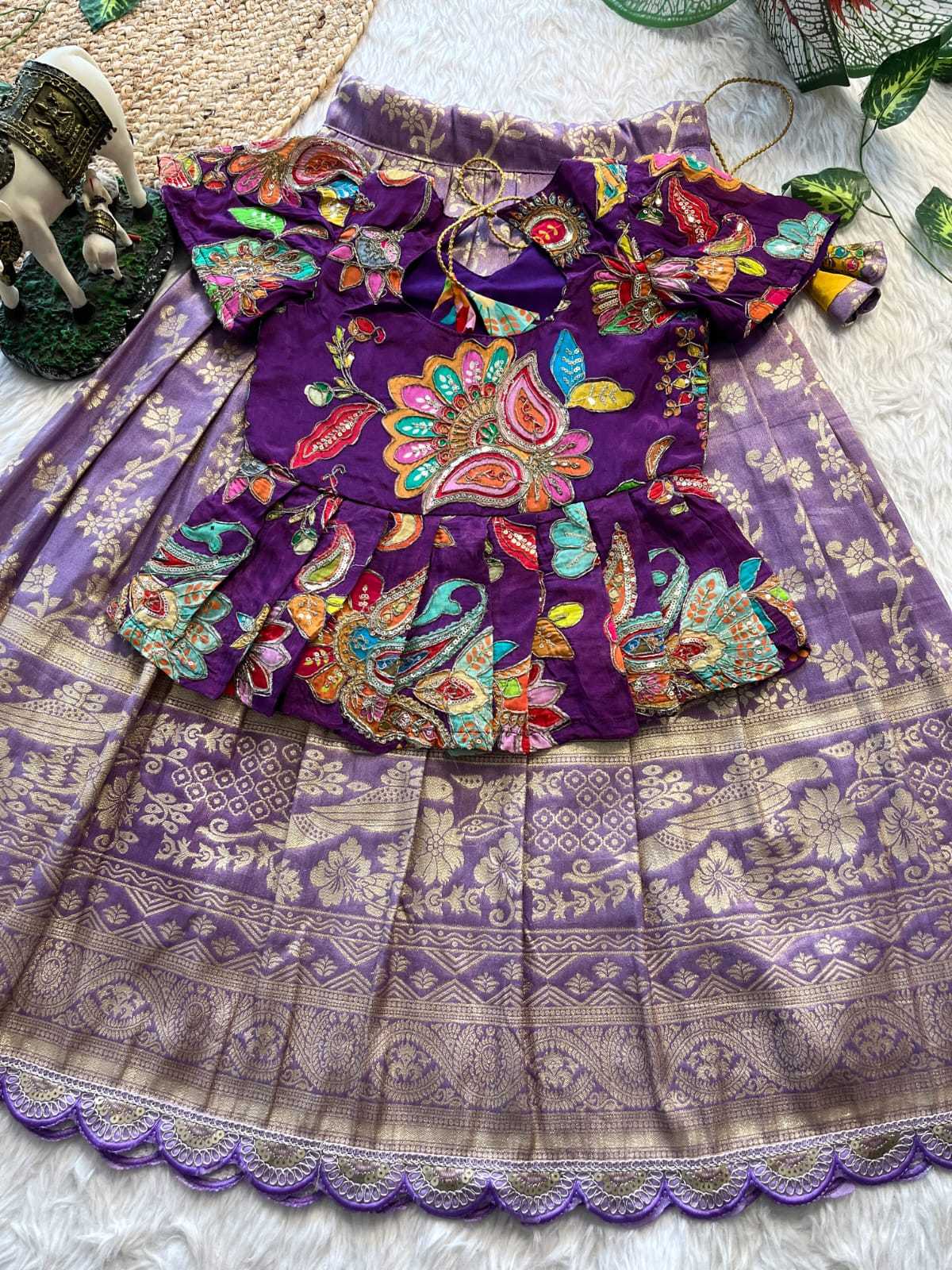 YNF Wholesale Tussar Silk Kids Designer Frock  | Surat Manufacturer