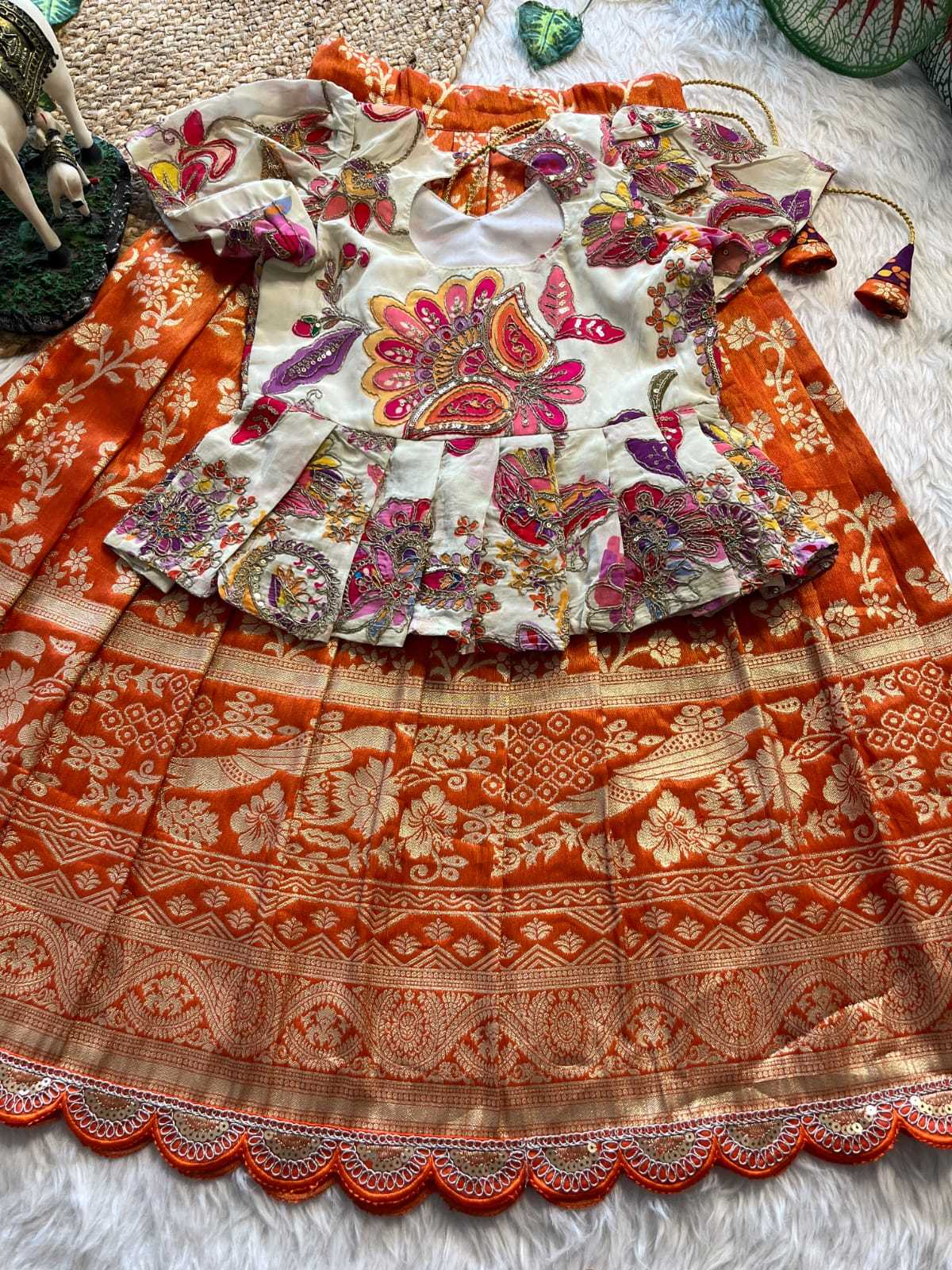 YNF Wholesale Tussar Silk Kids Designer Frock  | Surat Manufacturer