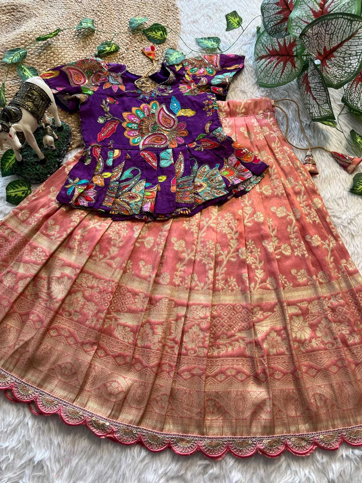 YNF Wholesale Tussar Silk Kids Designer Frock  | Surat Manufacturer