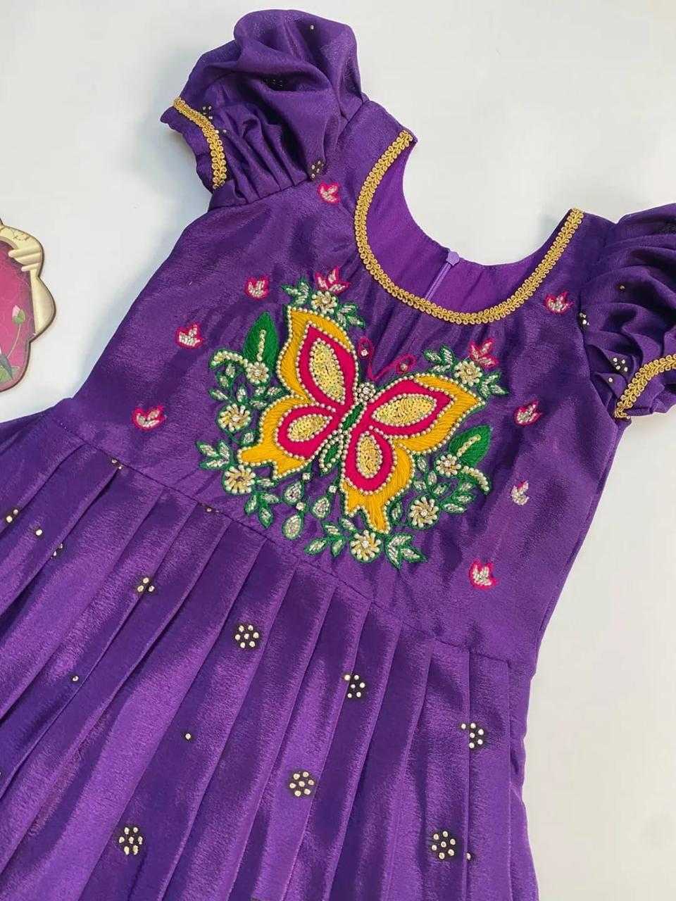 YNF Wholesale Chinon Kids Gown  | Surat Manufacturer