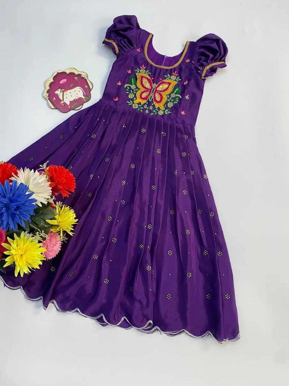 YNF Wholesale Chinon Kids Gown  | Surat Manufacturer