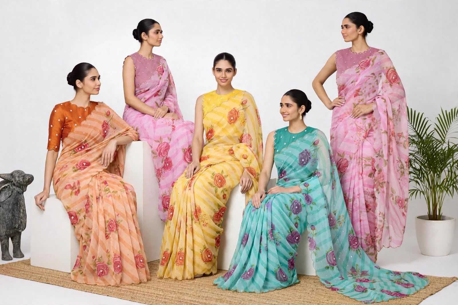 YNF Wholesale Georgette Printed Sarees KESH115 Vaidehika | Surat Manufacturer