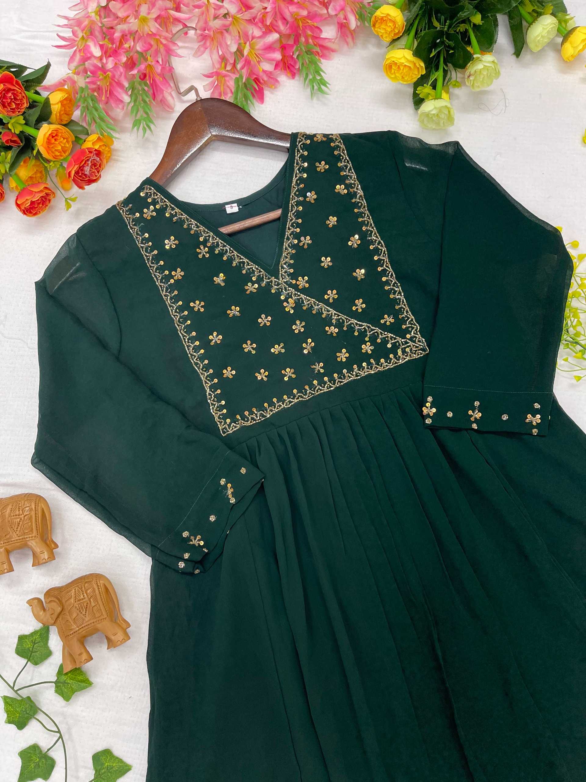 YNF Wholesale Georgette Party Wear Kurtis KESH120 12 | Surat Manufacturer