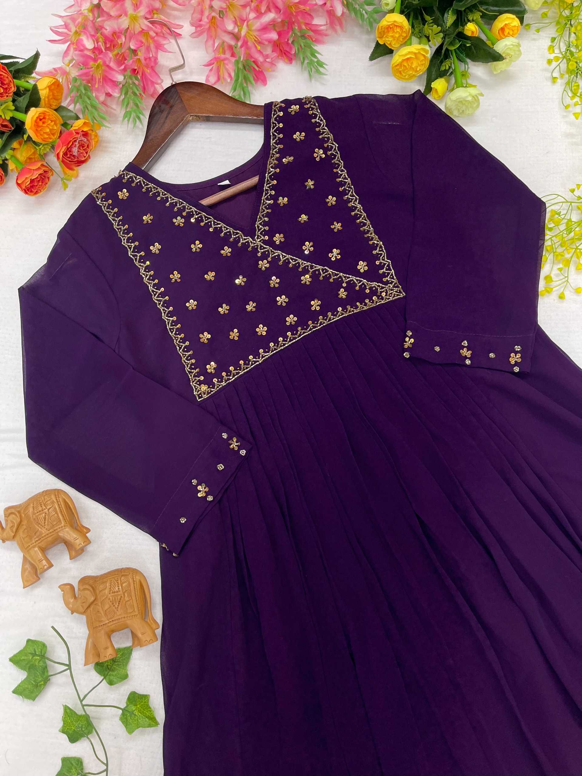 YNF Wholesale Georgette Party Wear Kurtis KESH120 12 | Surat Manufacturer