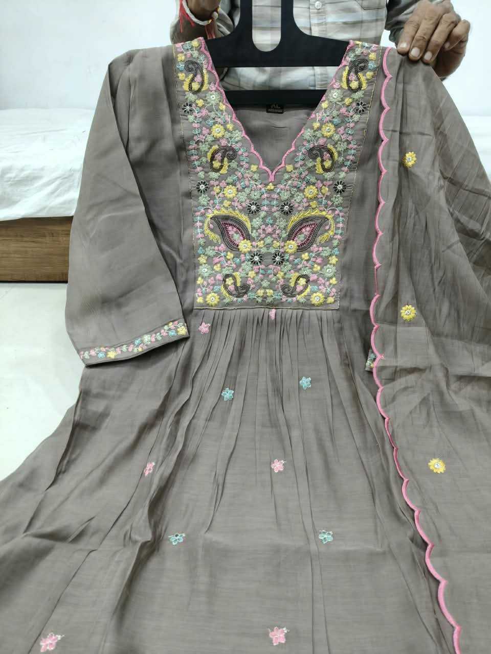 YNF Wholesale Chanderi Cotton Festive Kurtis KESH121 Work | Surat Manufacturer
