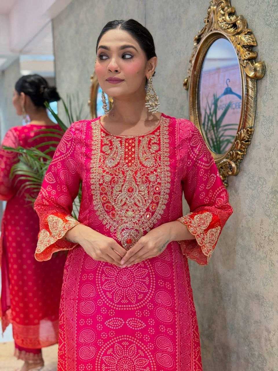 YNF Wholesale Chinon Silk Printed Suits KESH129 038 | Surat Manufacturer