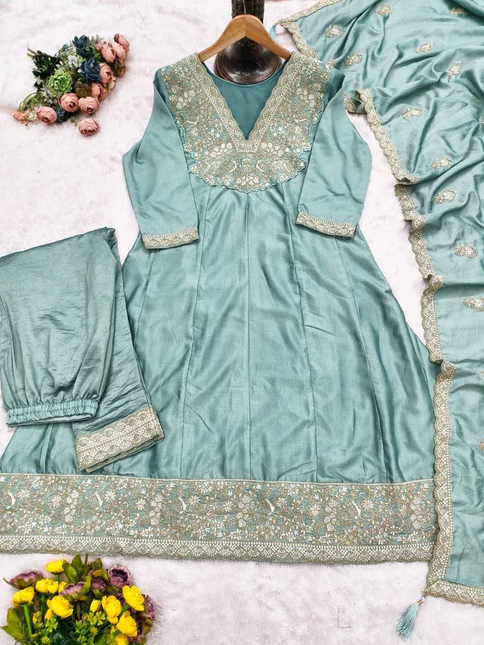 YNF Wholesale Premium Silk Embroidery Suits KESH129 10446A | Surat Manufacturer