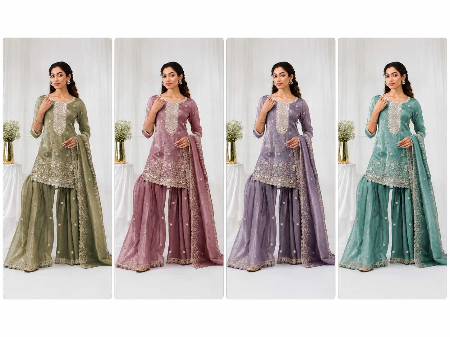 YNF Wholesale Soft Gold Crush Embroidery Suits KESH129 113 | Surat Manufacturer
