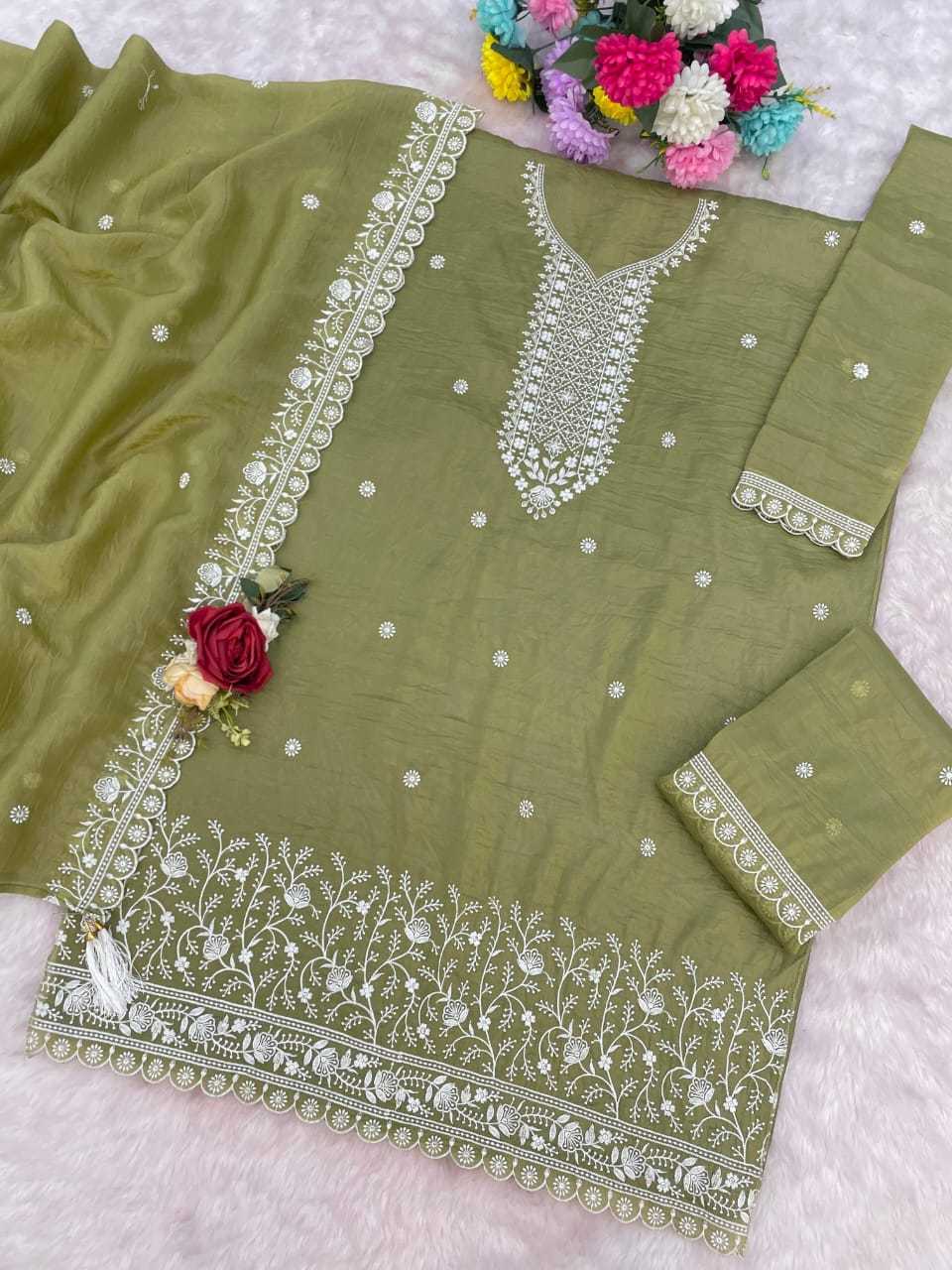 YNF Wholesale Soft Gold Crush Embroidery Suits KESH129 113 | Surat Manufacturer