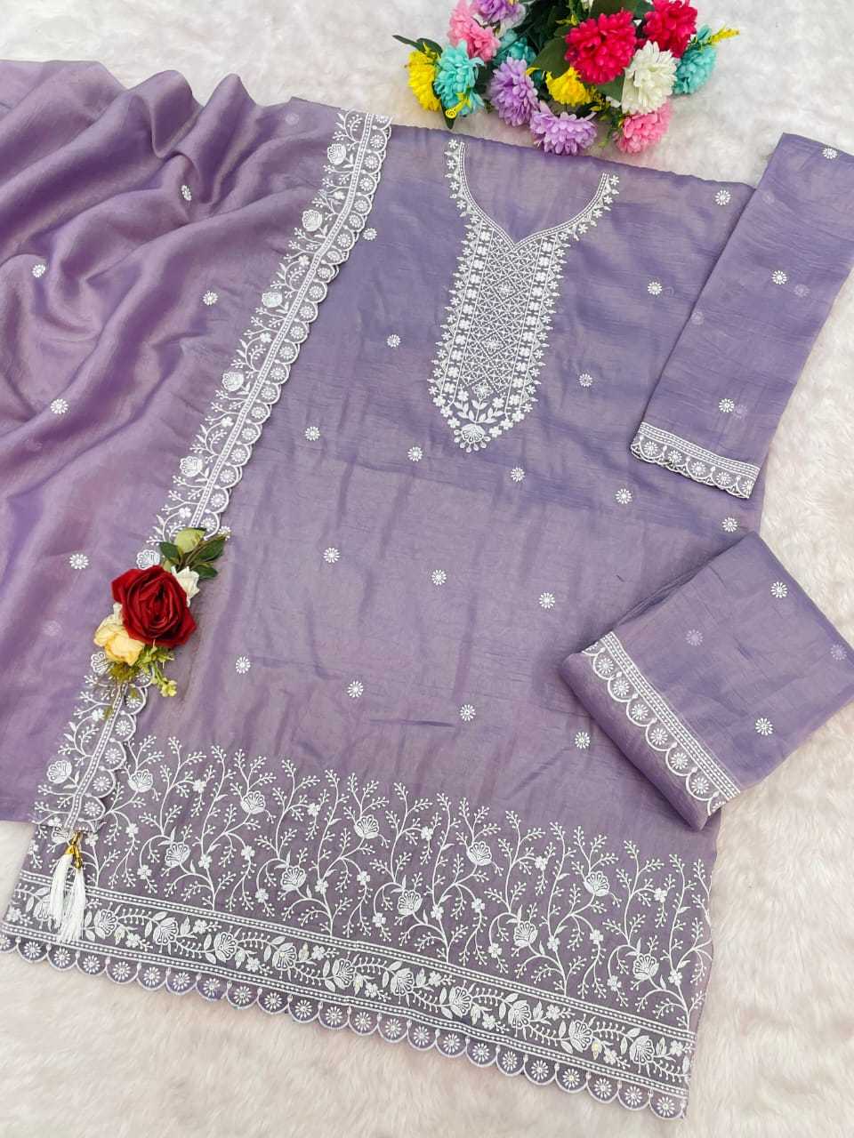 YNF Wholesale Soft Gold Crush Embroidery Suits KESH129 113 | Surat Manufacturer