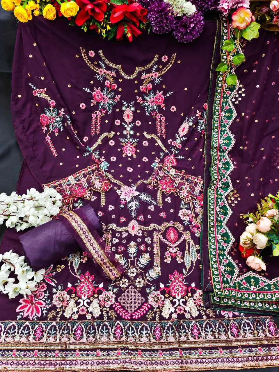YNF Wholesale Georgette Embroidery Suits KESH129 153 | Surat Manufacturer