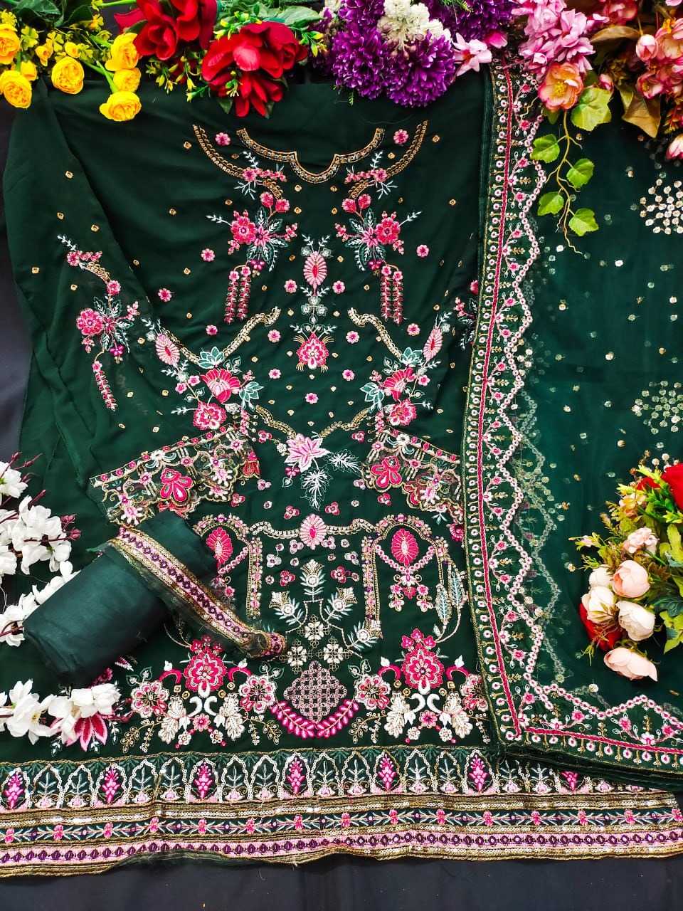 YNF Wholesale Georgette Embroidery Suits KESH129 153 | Surat Manufacturer