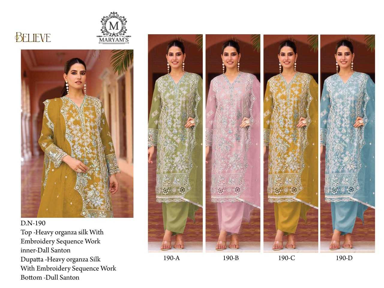 YNF Wholesale Organza Silk Embroidery Suits KESH129 190 | Surat Manufacturer
