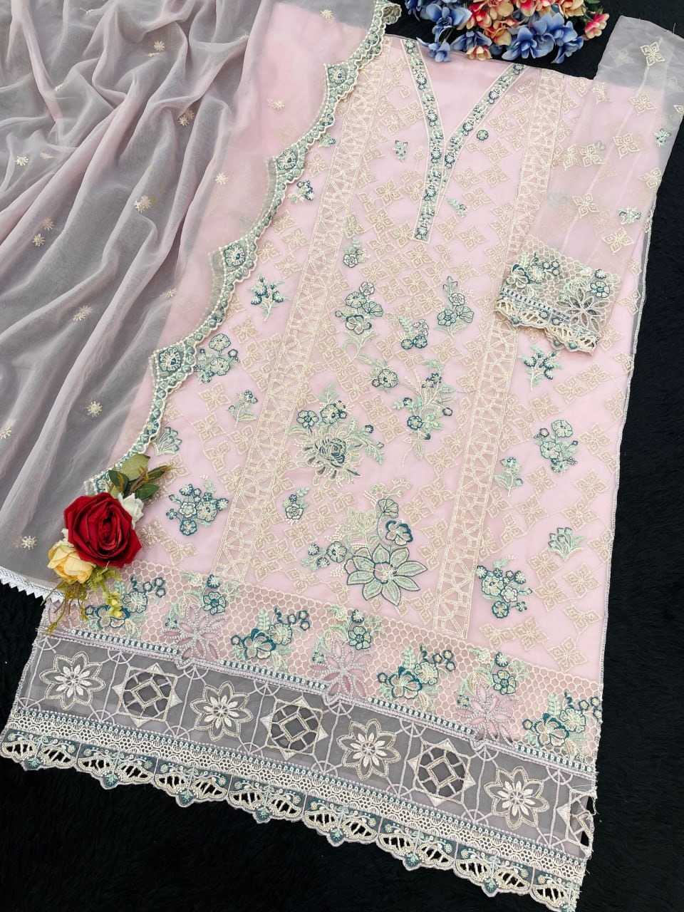 YNF Wholesale Organza Silk Embroidery Suits KESH129 190 | Surat Manufacturer