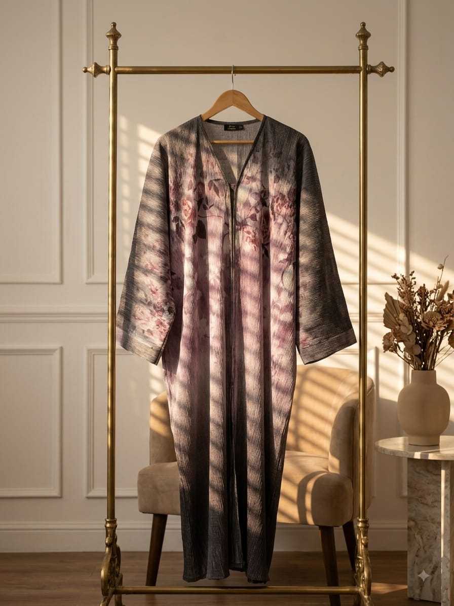 YNF Wholesale Soft Gold Crush Abaya KESH133 Maryam | Surat Manufacturer