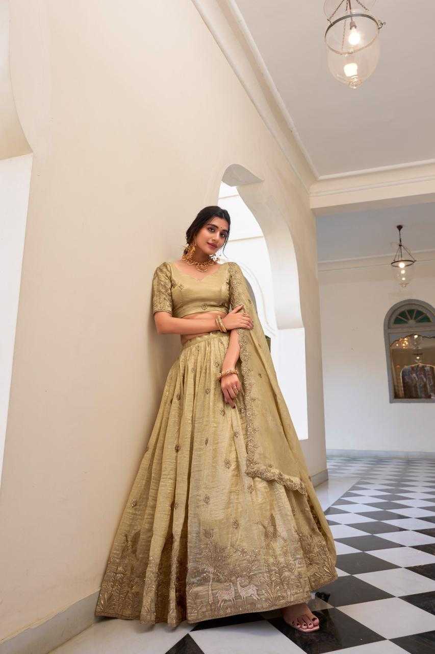 YNF Wholesale Soft Gold Crush Embroidered Lehenga KESH134 1435 | Surat Manufacturer