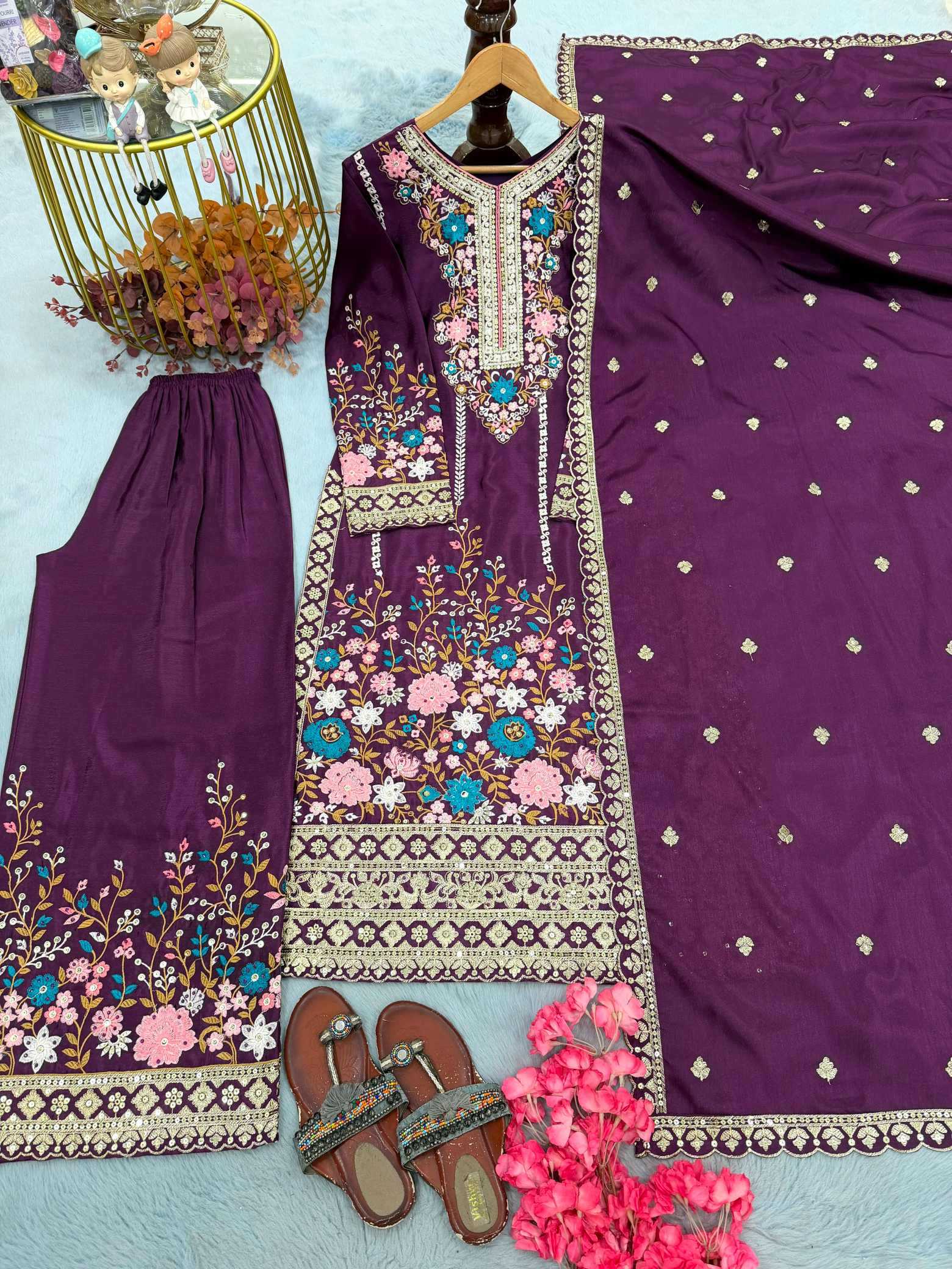 YNF Wholesale Chinon Silk Embroidery Suits KESH141 140 | Surat Manufacturer