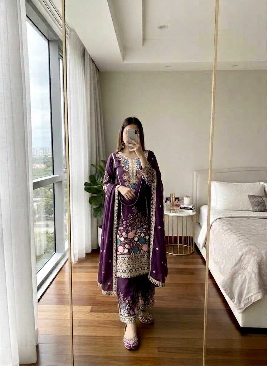 YNF Wholesale Chinon Silk Embroidery Suits KESH141 140 | Surat Manufacturer
