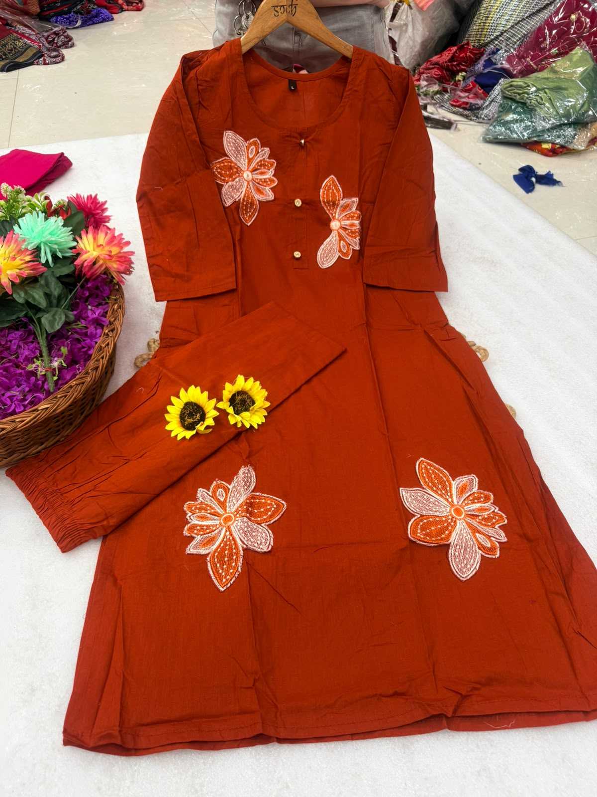 YNF Wholesale Cotton Festive Kurtis KESH144 Flower | Surat Manufacturer