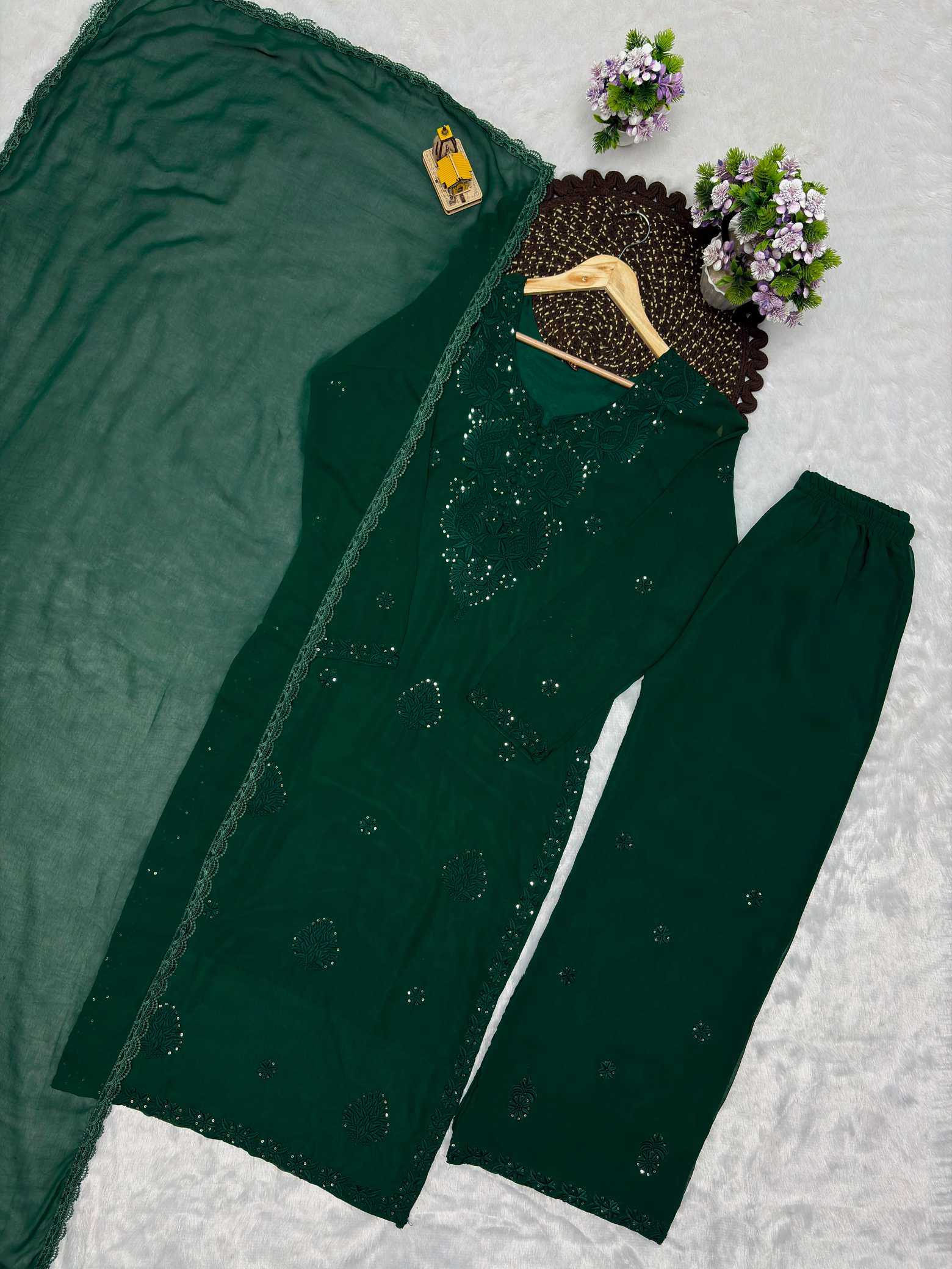 YNF Wholesale Faux Georgette Embroidery Suits KESH155 007 | Surat Manufacturer