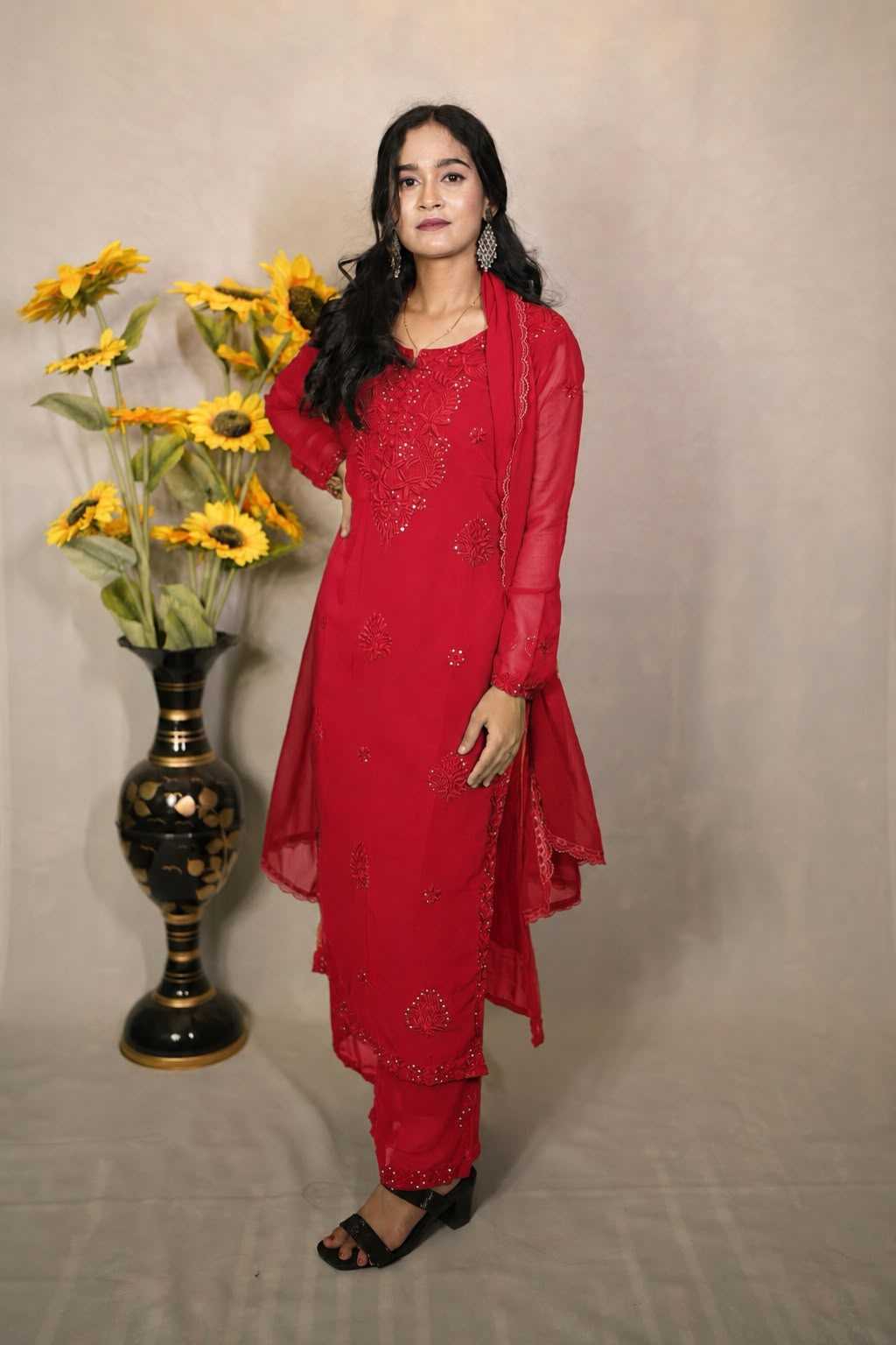 YNF Wholesale Faux Georgette Embroidery Suits KESH155 007 | Surat Manufacturer