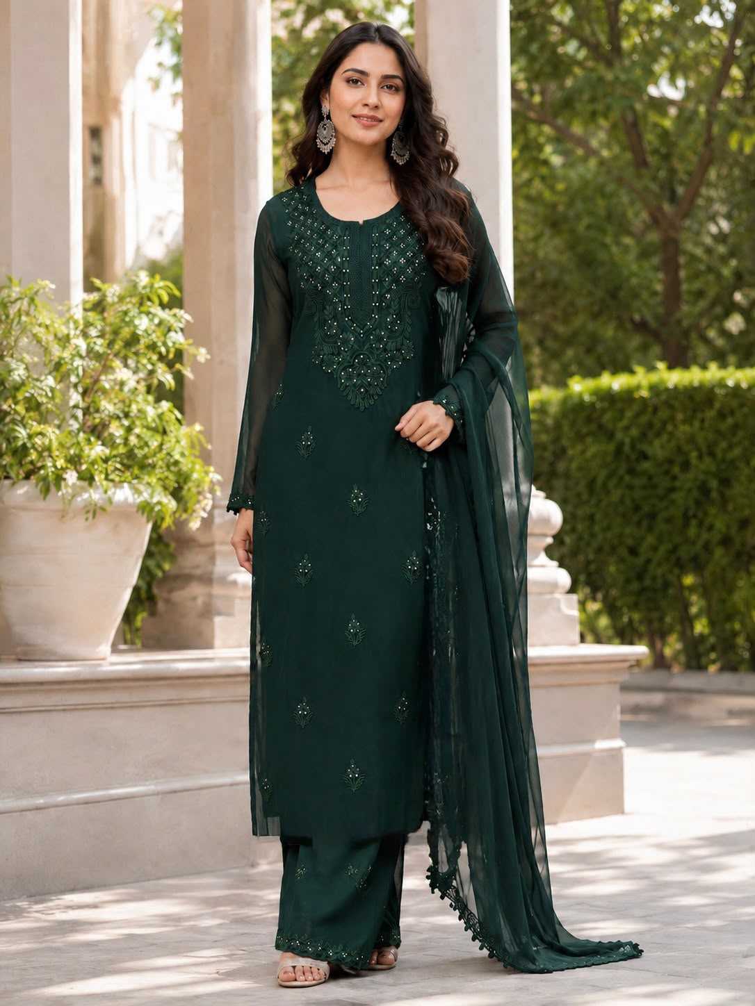 YNF Wholesale Faux Georgette Embroidery Suits KESH155 012 | Surat Manufacturer