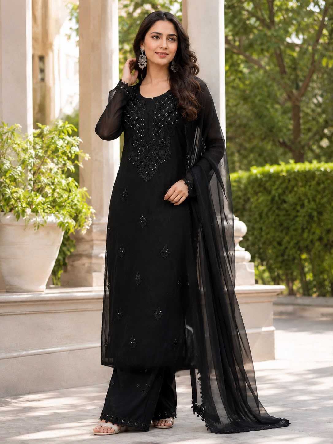 YNF Wholesale Faux Georgette Embroidery Suits KESH155 012 | Surat Manufacturer